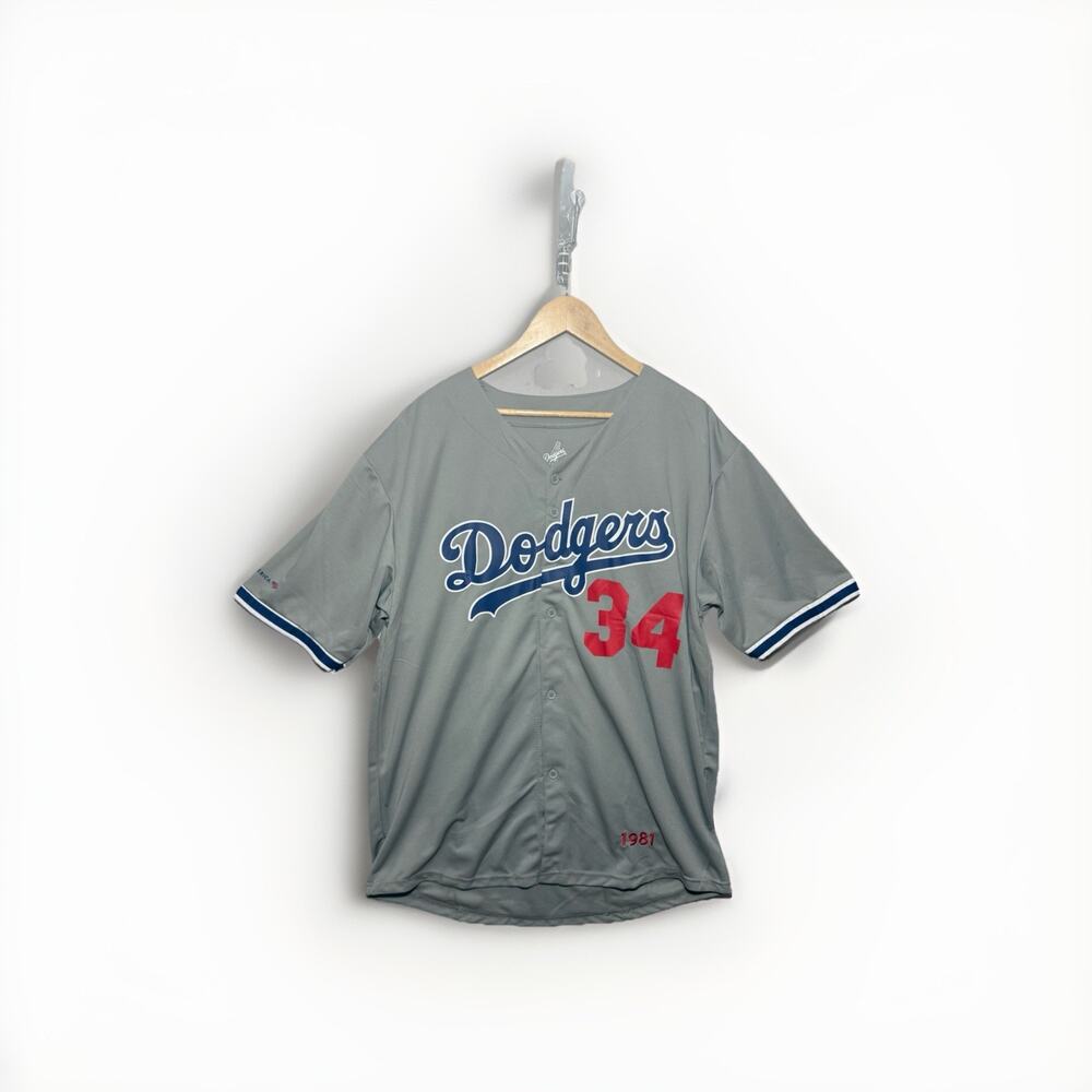 Mitchell & Ness Dodgers Fernando Valenzuela 34 Jersey XL Gray 1981 MLB